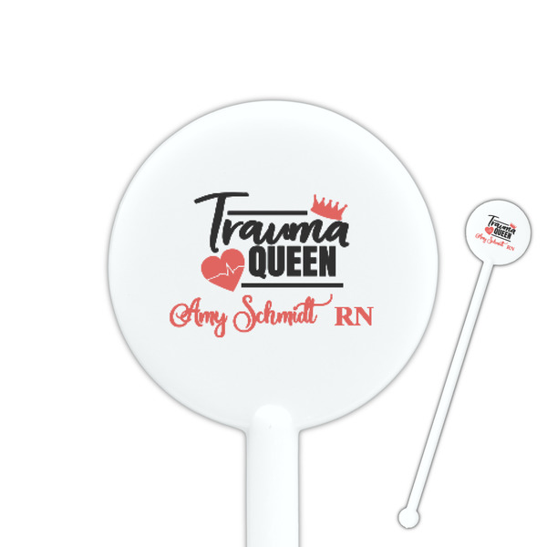 Custom Nurse 5.5" Round Plastic Stir Sticks - White - Double Sided (Personalized)