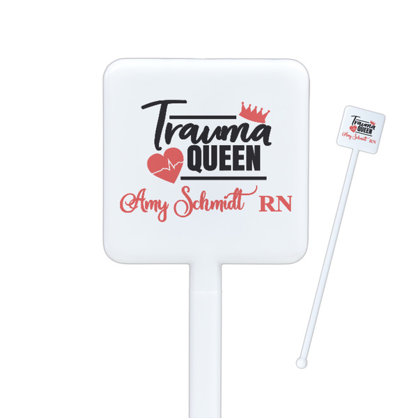 Custom Nurse Square Plastic Stir Sticks - Single Sided (Personalized)