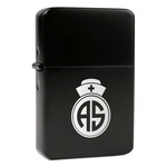 Nurse Windproof Lighter - Black - Single Sided (Personalized)