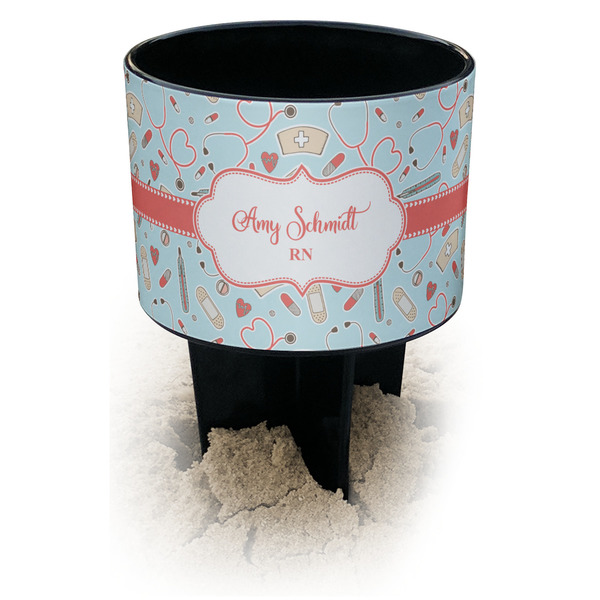 Custom Nurse Black Beach Spiker Drink Holder (Personalized)