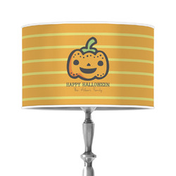 Halloween Pumpkin 12" Drum Lamp Shade - Poly-film (Personalized)