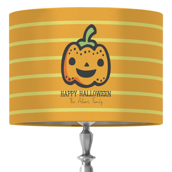 Custom Halloween Pumpkin 16" Drum Lamp Shade - Fabric (Personalized)