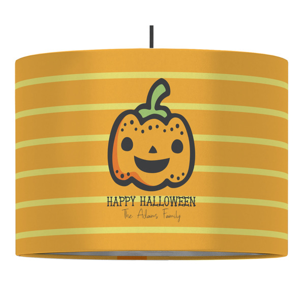 Custom Halloween Pumpkin 16" Drum Pendant Lamp - Fabric (Personalized)