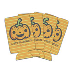 Halloween Pumpkin Can Cooler (16 oz) - Set of 4 (Personalized)