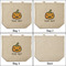 Halloween Pumpkin 3 Reusable Cotton Grocery Bags - Front & Back View