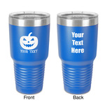 Halloween Pumpkin 30 oz Stainless Steel Tumbler - Royal Blue - Double-Sided (Personalized)