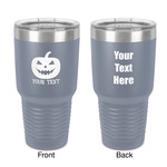 Halloween Pumpkin 30 oz Stainless Steel Tumbler - Grey - Double-Sided (Personalized)