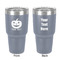 Halloween Pumpkin 30 oz Stainless Steel Ringneck Tumbler - Grey - Double Sided - Front & Back