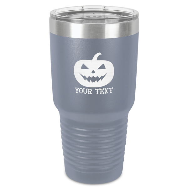 Custom Halloween Pumpkin 30 oz Stainless Steel Tumbler - Grey - Single-Sided (Personalized)