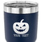 Halloween Pumpkin 30 oz Stainless Steel Ringneck Tumbler - Navy - CLOSE UP