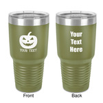 Halloween Pumpkin 30 oz Stainless Steel Tumbler - Olive - Double-Sided (Personalized)