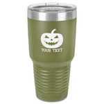 Halloween Pumpkin 30 oz Stainless Steel Tumbler - Olive - Single-Sided (Personalized)