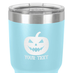 Halloween Pumpkin 30 oz Stainless Steel Tumbler - Teal - Double-Sided (Personalized)
