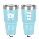 Halloween Pumpkin 30 oz Stainless Steel Tumbler - Teal - Double-Sided (Personalized)