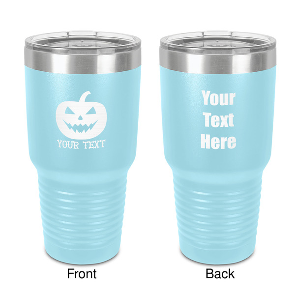 Custom Halloween Pumpkin 30 oz Stainless Steel Tumbler - Teal - Double-Sided (Personalized)