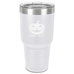 Halloween Pumpkin 30 oz Stainless Steel Tumbler - White - Single-Sided (Personalized)