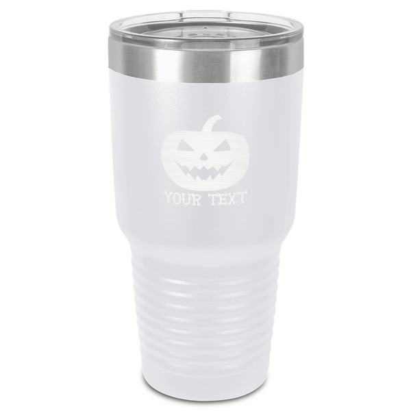 Custom Halloween Pumpkin 30 oz Stainless Steel Tumbler - White - Single-Sided (Personalized)