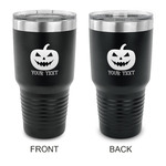 Halloween Pumpkin 30 oz Stainless Steel Tumbler - Black - Double Sided (Personalized)