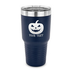 Halloween Pumpkin 30 oz Stainless Steel Tumbler - Navy - Single Sided (Personalized)