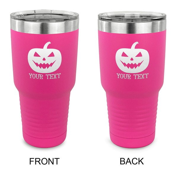 Custom Halloween Pumpkin 30 oz Stainless Steel Tumbler - Pink - Double Sided (Personalized)