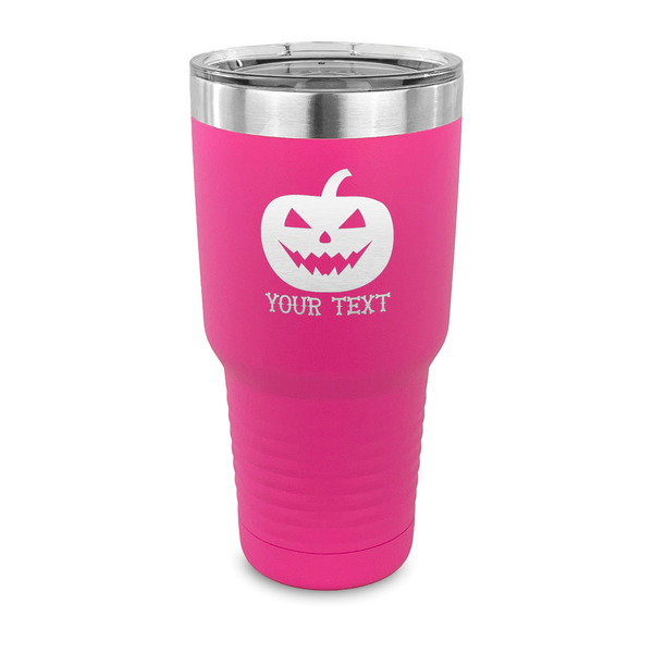 Custom Halloween Pumpkin 30 oz Stainless Steel Tumbler - Pink - Single Sided (Personalized)