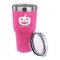 Halloween Pumpkin 30 oz Stainless Steel Ringneck Tumblers - Pink - LID OFF