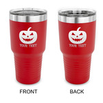 Halloween Pumpkin 30 oz Stainless Steel Tumbler - Red - Double Sided (Personalized)