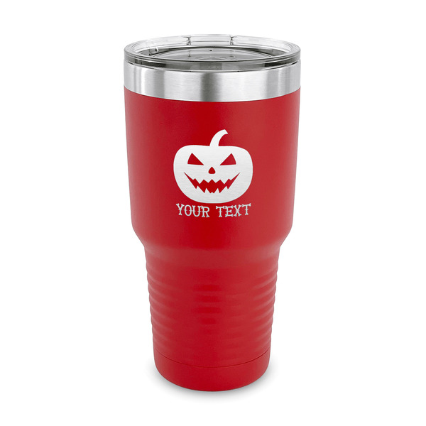 Custom Halloween Pumpkin 30 oz Stainless Steel Tumbler - Red - Single Sided (Personalized)