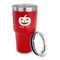 Halloween Pumpkin 30 oz Stainless Steel Ringneck Tumblers - Red - LID OFF