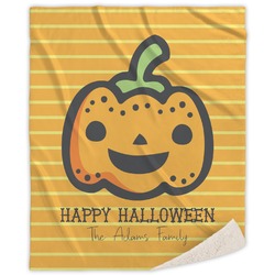 Halloween Pumpkin Sherpa Throw Blanket - 60"x80" (Personalized)