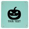 Halloween Pumpkin 9" x 9" Teal Leatherette Snap Up Tray - APPROVAL