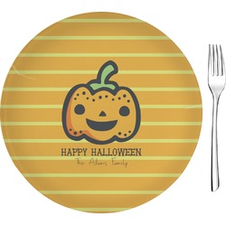 Halloween Pumpkin Glass Appetizer / Dessert Plate 8" (Personalized)
