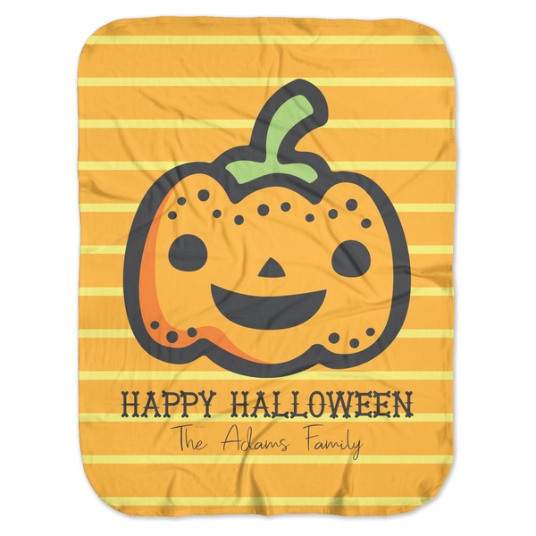 Custom Halloween Pumpkin Baby Swaddling Blanket (Personalized)