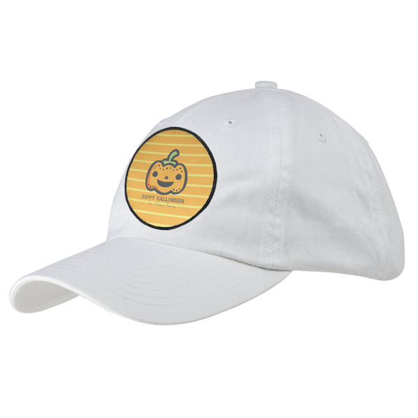 Custom Halloween Pumpkin Baseball Cap - White (Personalized)