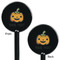 Halloween Pumpkin Black Plastic 5.5" Stir Stick - Double Sided - Round - Front & Back