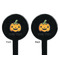 Halloween Pumpkin Black Plastic 7" Stir Stick - Double Sided - Round - Front & Back