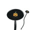 Halloween Pumpkin Black Plastic 7" Stir Stick - Oval - Closeup