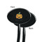 Halloween Pumpkin Black Plastic 7" Stir Stick - Single Sided - Oval - Front & Back