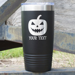 Halloween Pumpkin 20 oz Stainless Steel Tumbler - Black - Double Sided (Personalized)