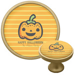 Halloween Pumpkin Cabinet Knob - Gold (Personalized)