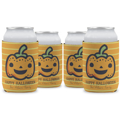 Halloween Pumpkin Can Cooler (12 oz) - Set of 4 w/ Name or Text