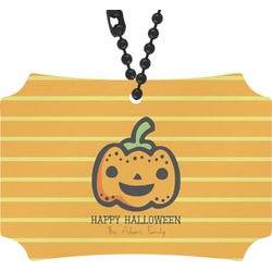 Halloween Pumpkin Rear View Mirror Ornament (Personalized)