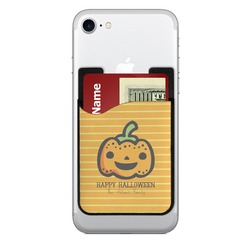 Halloween Pumpkin 2-in-1 Cell Phone Credit Card Holder & Screen Cleaner (Personalized)