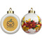 Halloween Pumpkin Ceramic Christmas Ornament - Poinsettias (APPROVAL)