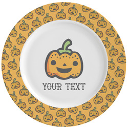 Halloween Pumpkin Ceramic Dinner Plates (Set of 4) (Personalized)