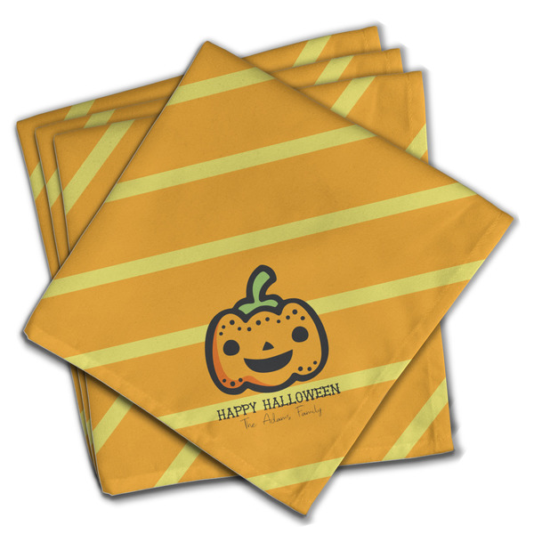 Custom Halloween Pumpkin Cloth Napkins (Set of 4) (Personalized)