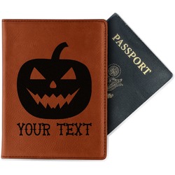 Halloween Pumpkin Passport Holder - Faux Leather (Personalized)