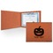 Halloween Pumpkin Leatherette Certificate Holder - Front (Personalized)