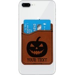 Halloween Pumpkin Leatherette Phone Wallet (Personalized)