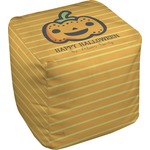 Halloween Pumpkin Cube Pouf Ottoman (Personalized)